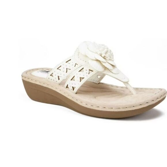 BRAND CLIFFS by White MOUNTAIN WOMEN CYNTHIA DRESSY FLORAL  DESIGN THONG SANDAL - Picture 1 of 14